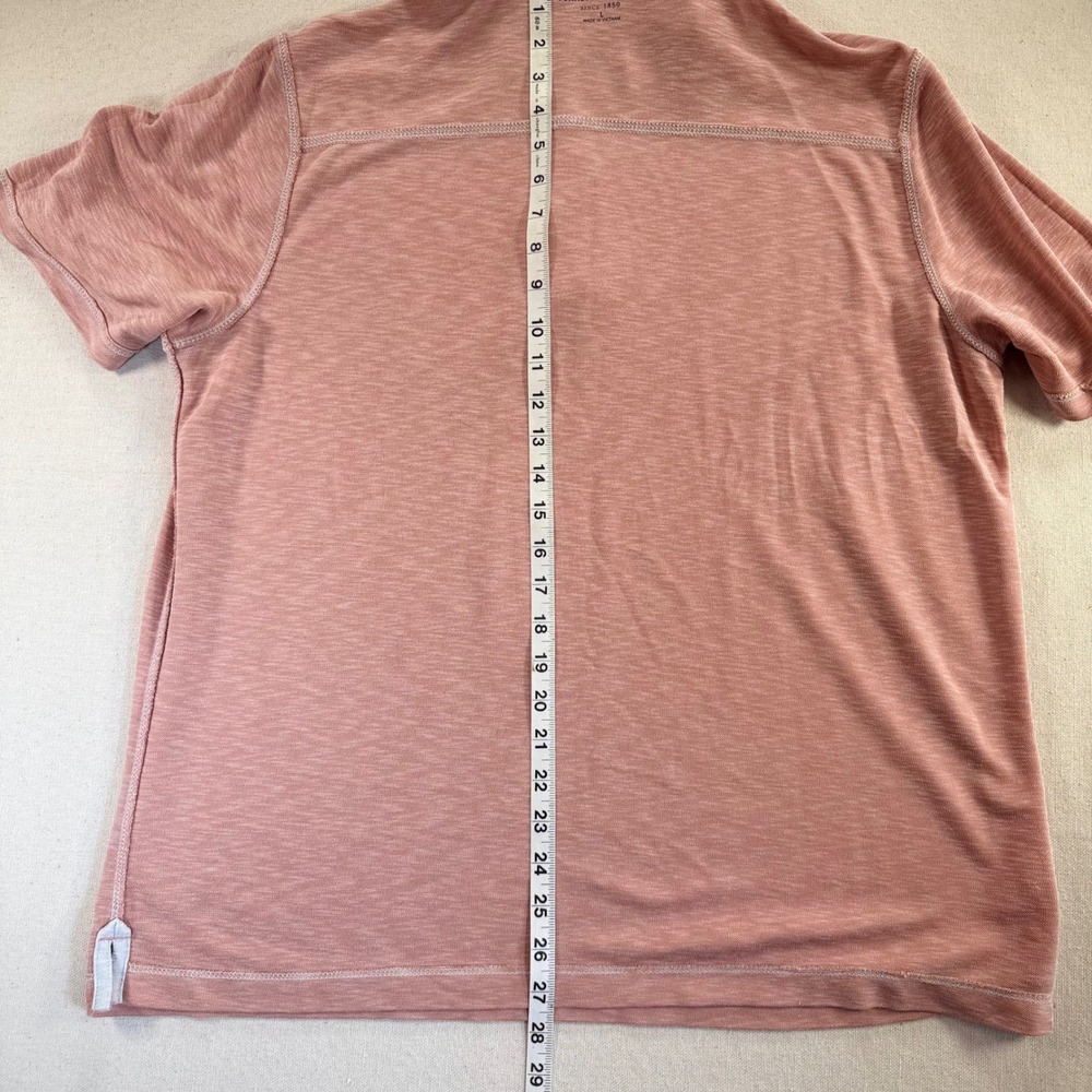 Johnston & Murphy Mens Pink Slub Modal Blend Polo Shirt Large Triple Stitch - Picture 4 of 10